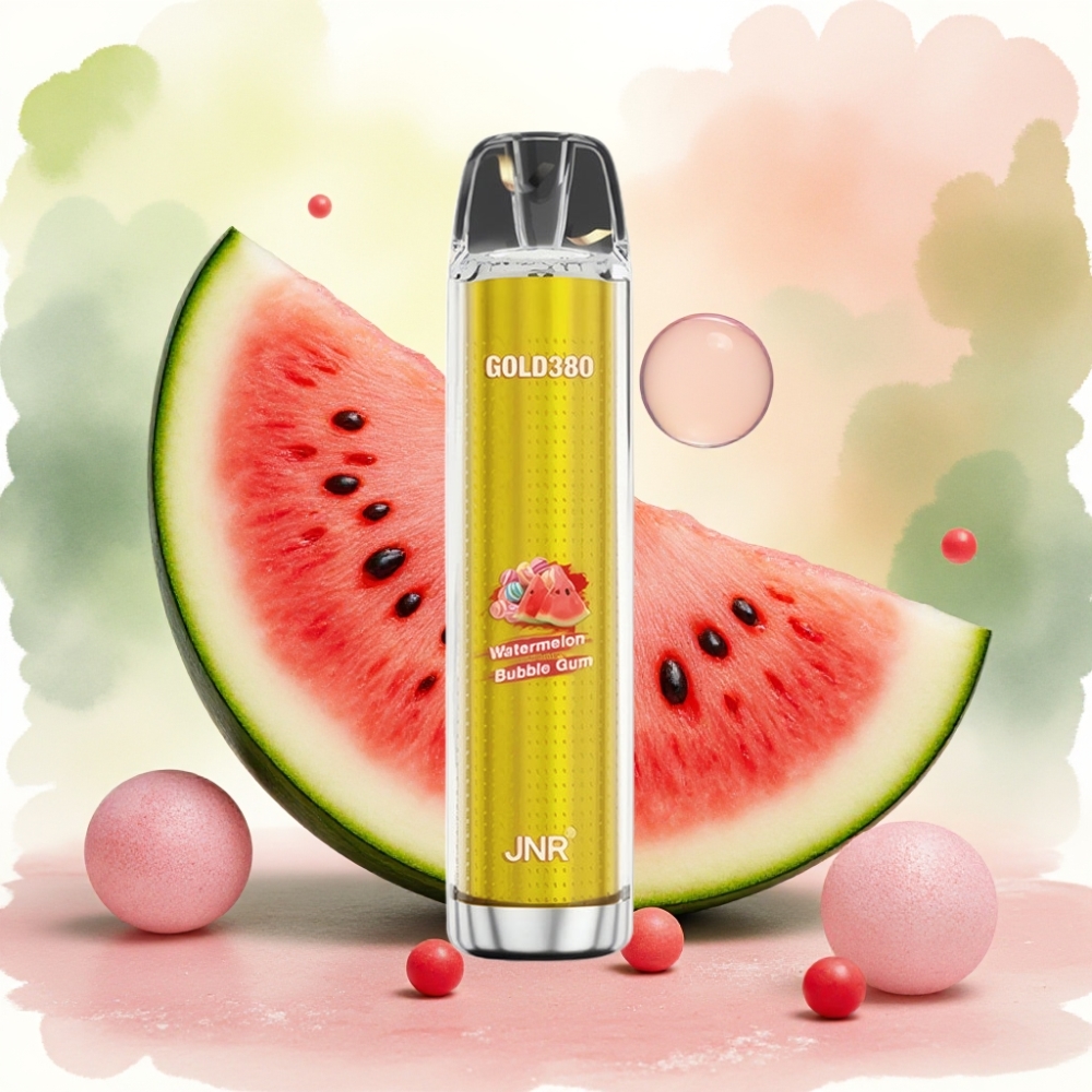 JNR Gold380 6000 نفخة سيجارة إلكترونية بطعم بطيخ علكة ببطارية 1500 مللي أمبير