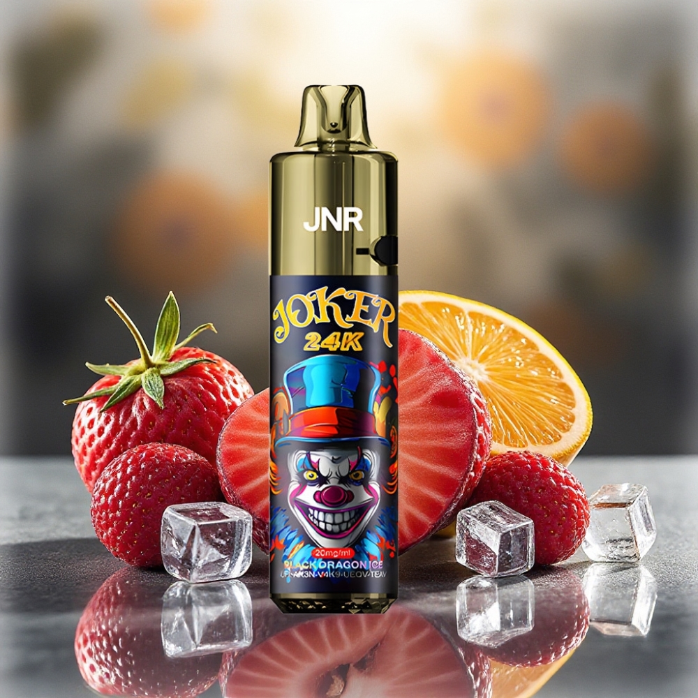 JNR Joker 24K Puffs سجارة إلكترونية 2+10مل تعبئة جانبية تنين أسود جليدي