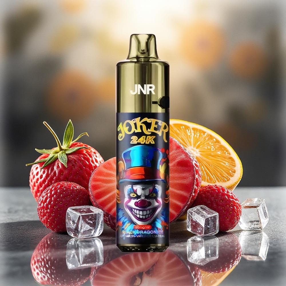 JNR Joker 24K Puffs سجارة إلكترونية 2+10مل تعبئة جانبية تنين أسود جليدي