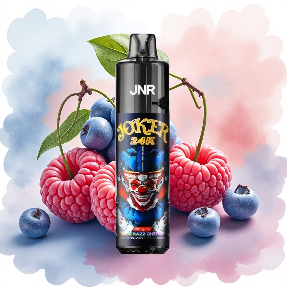 JNR Joker 24K Puffs 2+10ml قابل لإعادة التعبئة نكهة التوت الأزرق والكرز