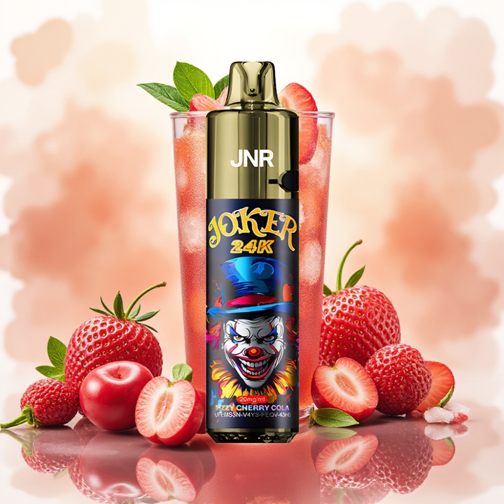 JNR Joker 24K Puffs 2+10ml Refillable Pod جهاز فيب قابل لإعادة الملء بنكهة الكرز الغازي كولا