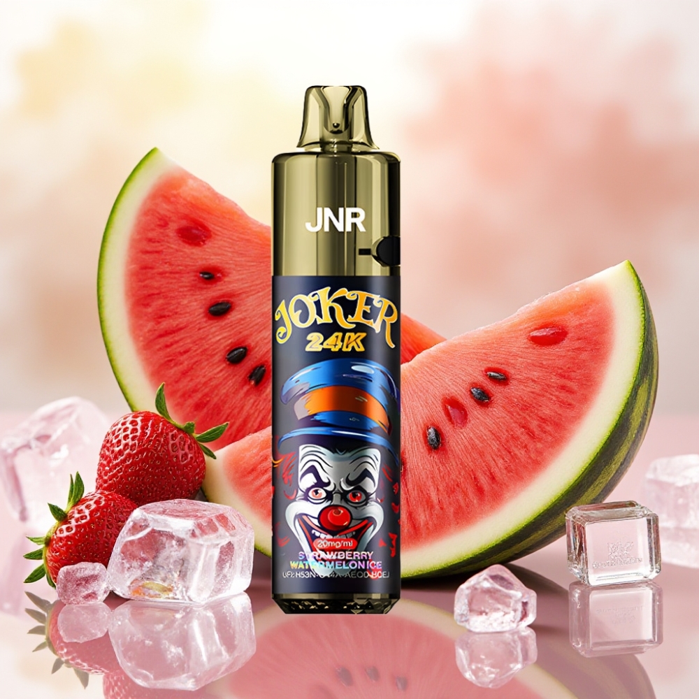 JNR Joker 24K Puffs شفاط قابل لإعادة الملء بطارية 800mAh فراولة بطيخ مثلج
