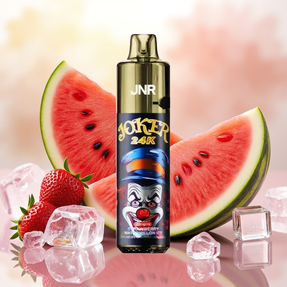 JNR Joker 24K Puffs شفاط قابل لإعادة الملء بطارية 800mAh فراولة بطيخ مثلج