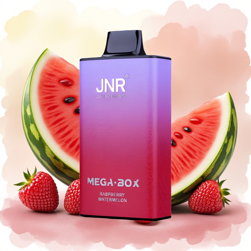 JNR Mega Box 25000 نفخة - توت عَليّ وبطيخ - 30مل، شحن سريع