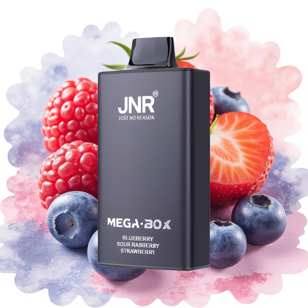 JNR Mega Box 25000 نفخة سجارة إلكترونية بنكهة التوت الأزرق والفراولة الحامضة