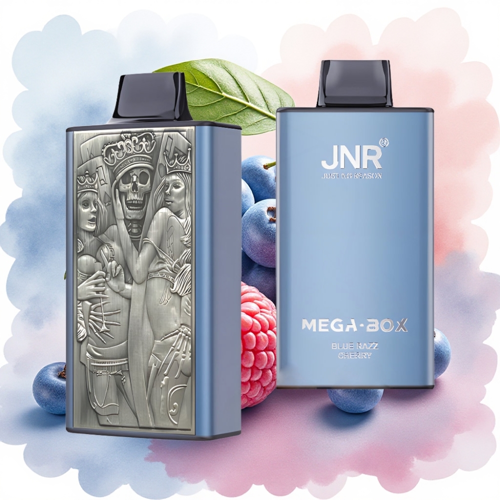 JNR Mega Box 25000 نفخة شيشة إلكترونية بتفاحتين أزرق وكريز
