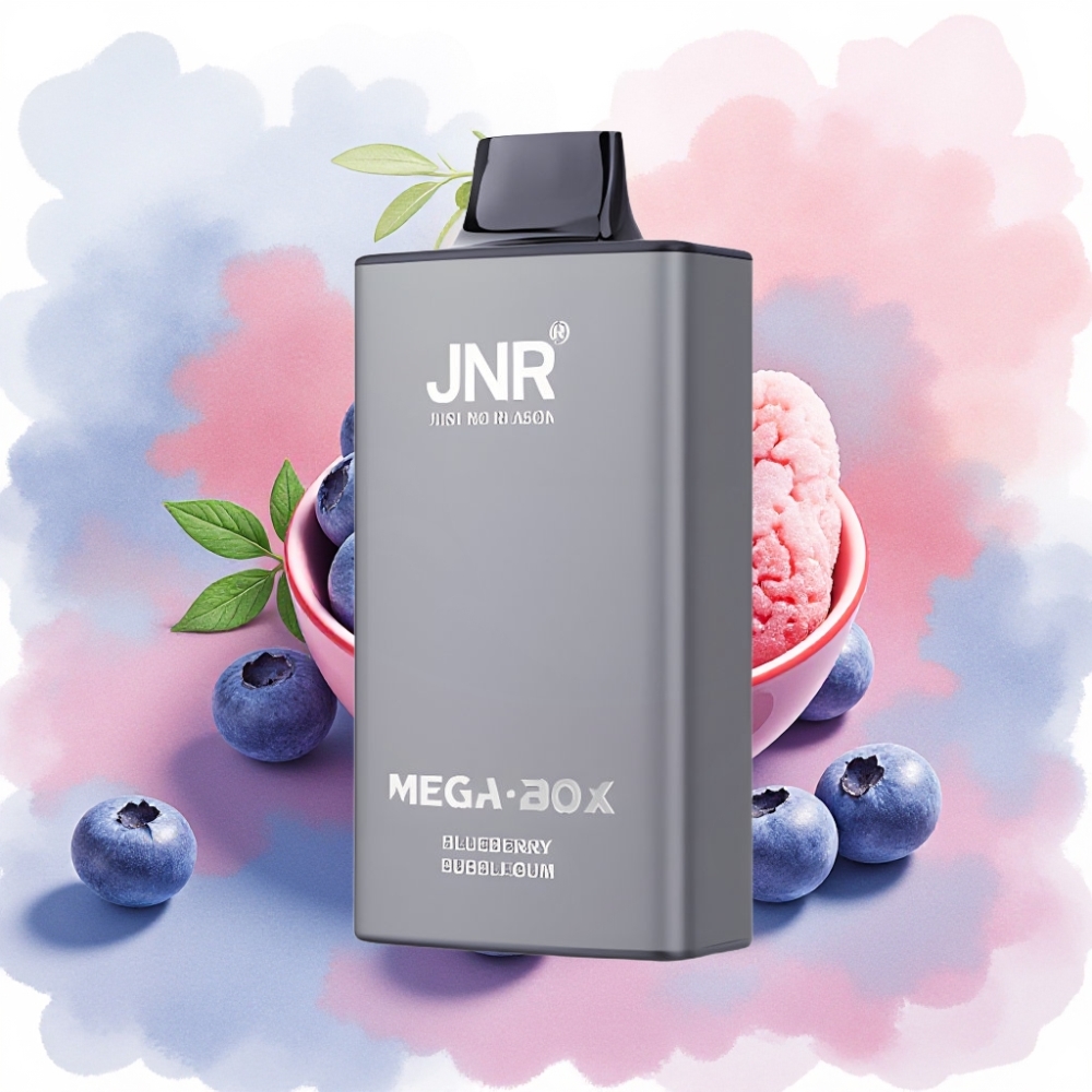 JNR Mega Box 25000 نَفخة سيجارة إلكترونية بتوت أزرق وعلكة بشبكة مزدوجة وشحن سريع