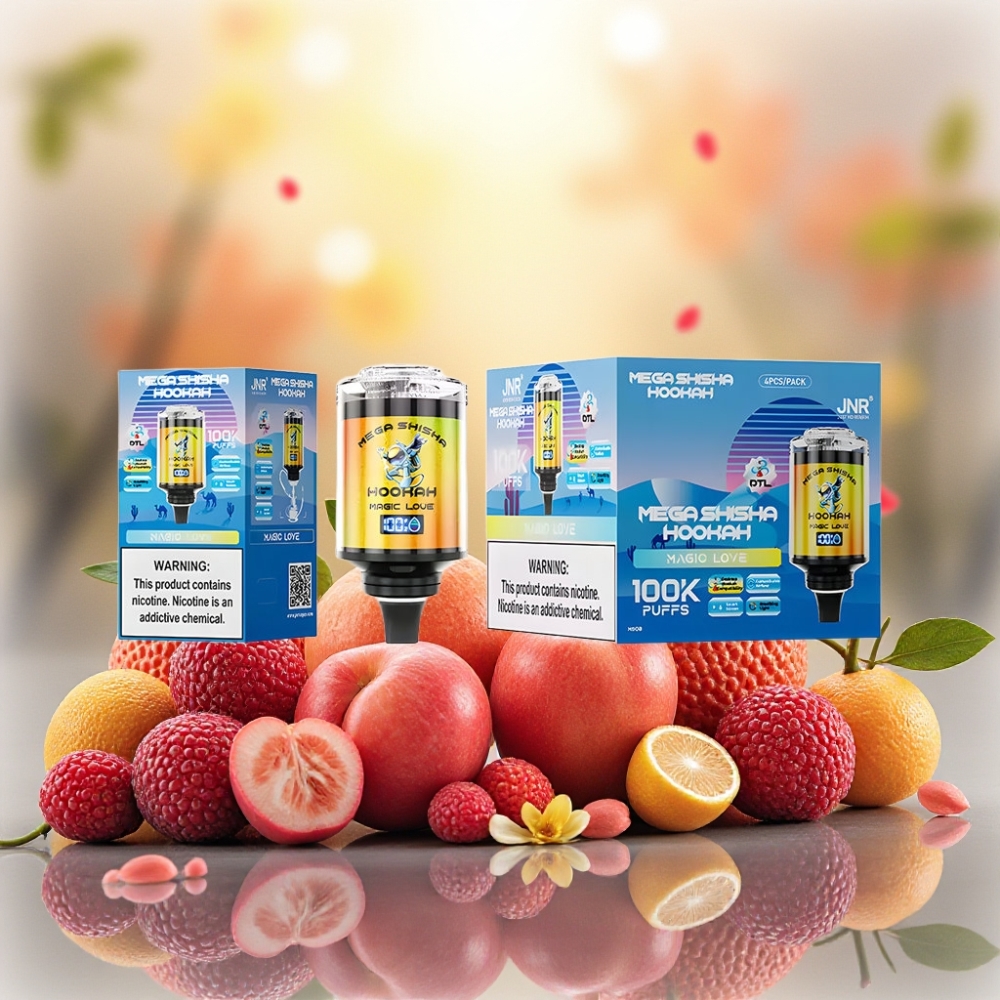 JNR Mega Shisha Hookah 100K شاشة ذكية سعة 60ml نوع-C سحر الحب