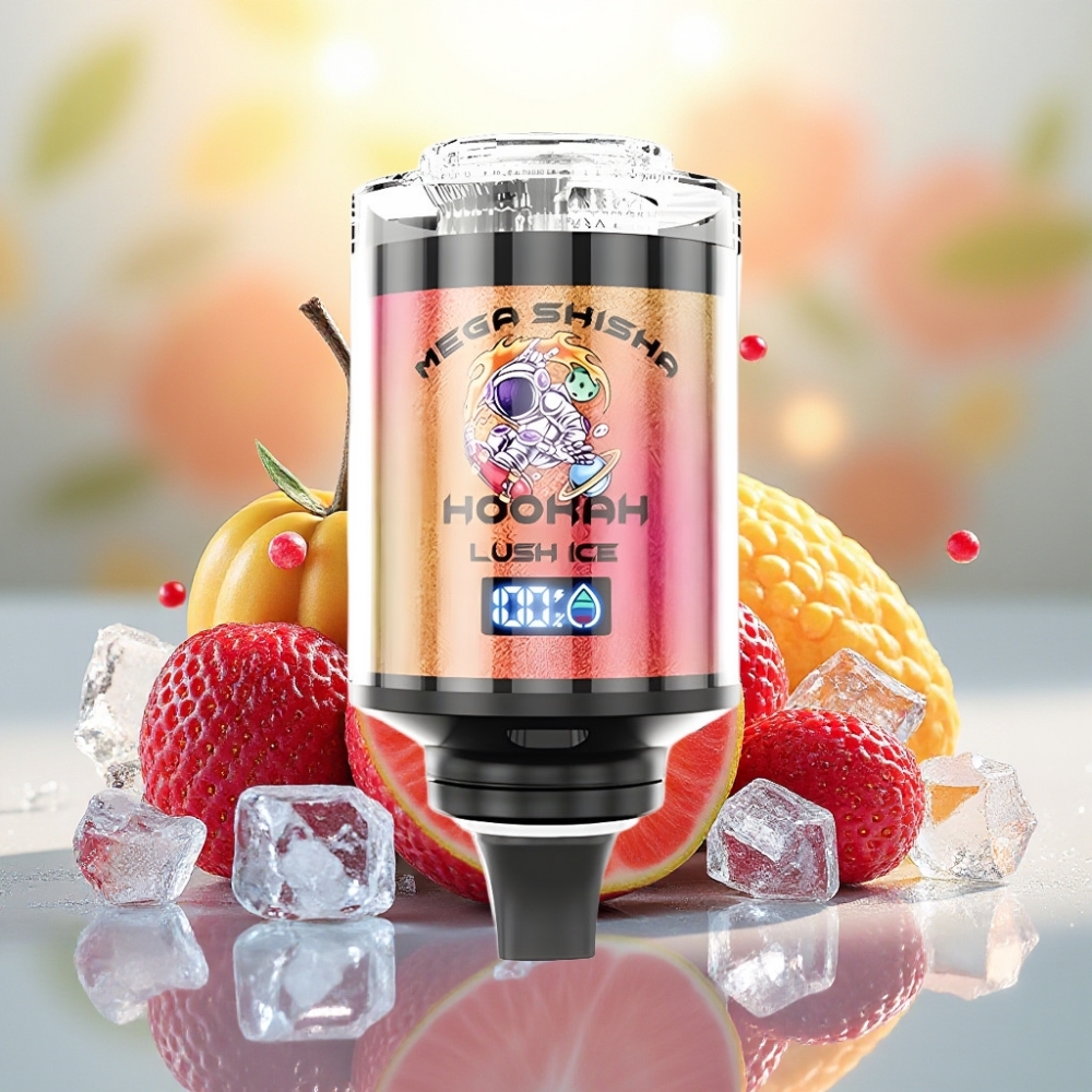 JNR Mega Shisha Hookah 100K شاشة ذكية سعة 60ml بنكهة لوش آيس