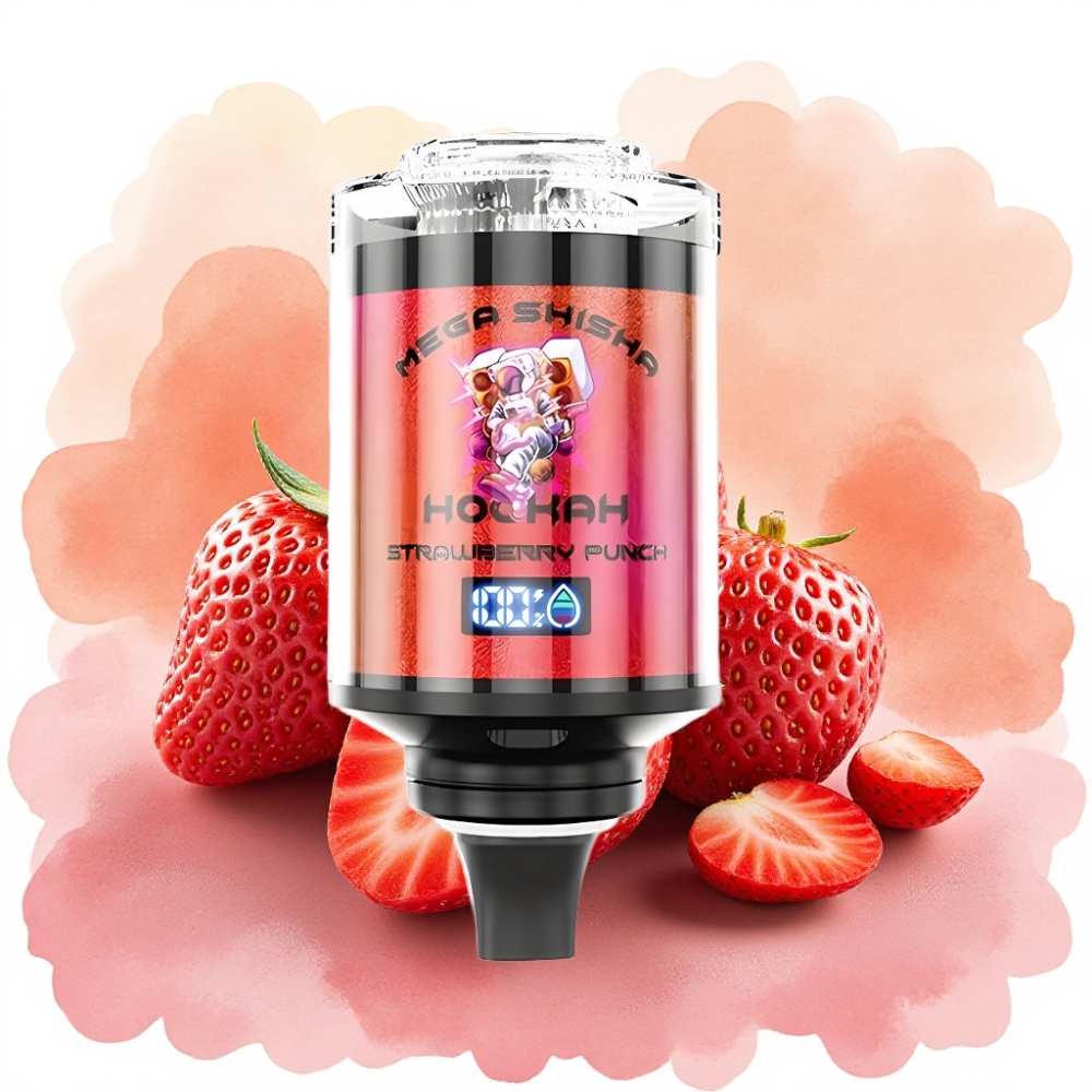 JNR Mega Shisha Hookah 100K شريحة فراولة شاشة ذكية