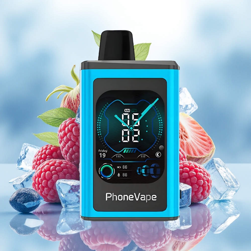 JNR PhoneVape 30000 نَفخة بطارية 850 مللي أمبير شاحن Type-C وضع توربو نكهة توت أزرق مثلج