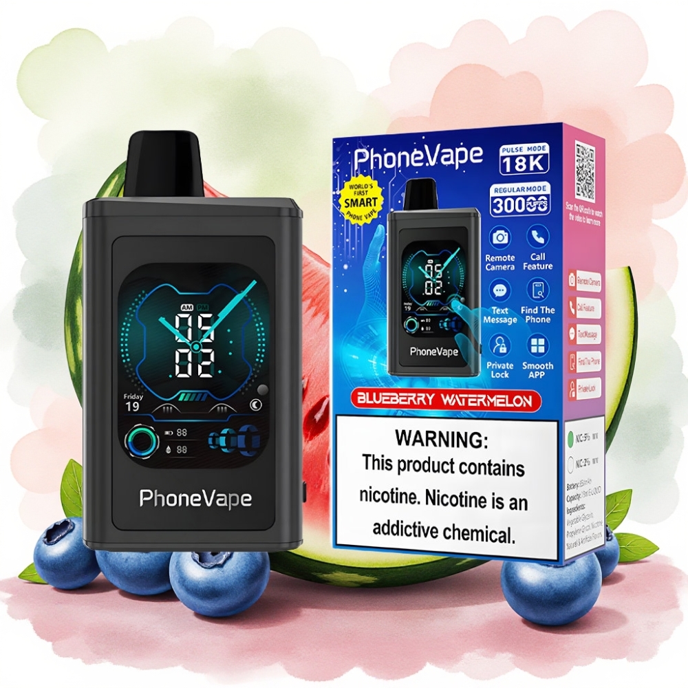 JNR PhoneVape 30000 نفخة بطارية 850mAh شاحن Type-C تحكم بالتطبيق بطيخ بلوبيري