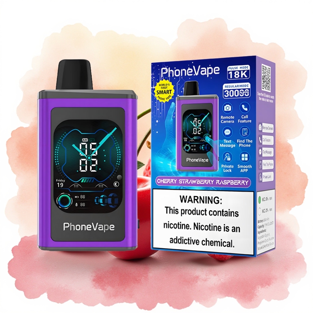 JNR PhoneVape 30000 نفخة بطارية قابلة لإعادة الشحن شريحة توربو كرز فراولة توت