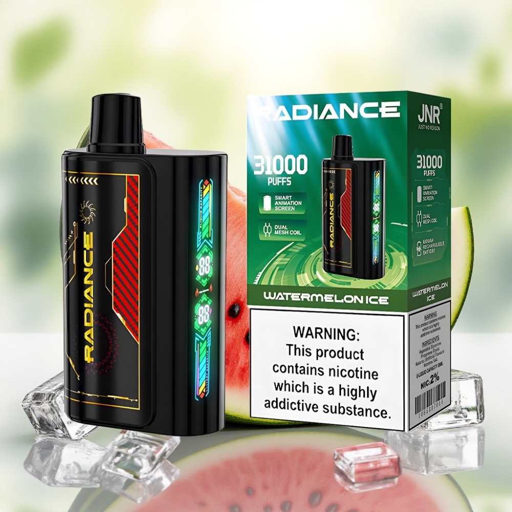 JNR Radiance 31000 نفخة شاشة ذكية بطارية قابلة للشحن بطعم البطيخ المثلج
