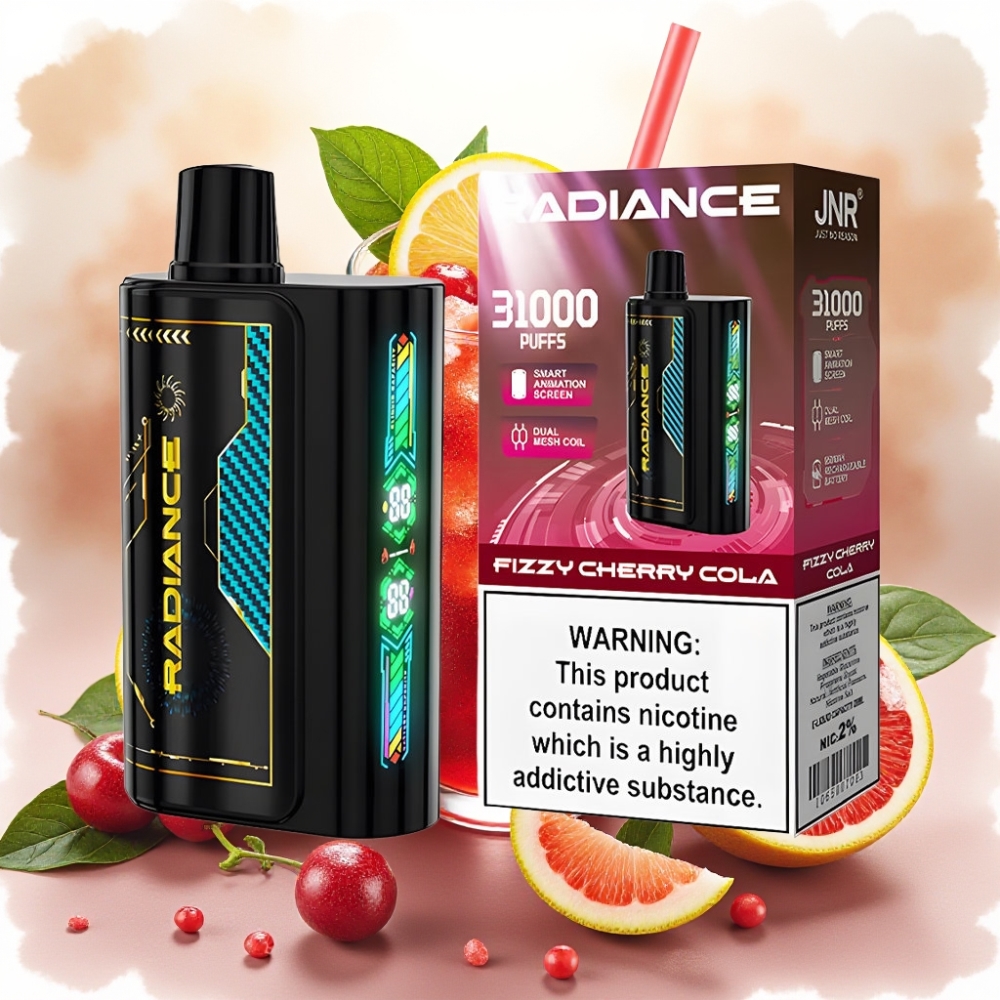 JNR Radiance 31000 نفخة شاشة ذكية كرز فوار بطارية قابلة للشحن