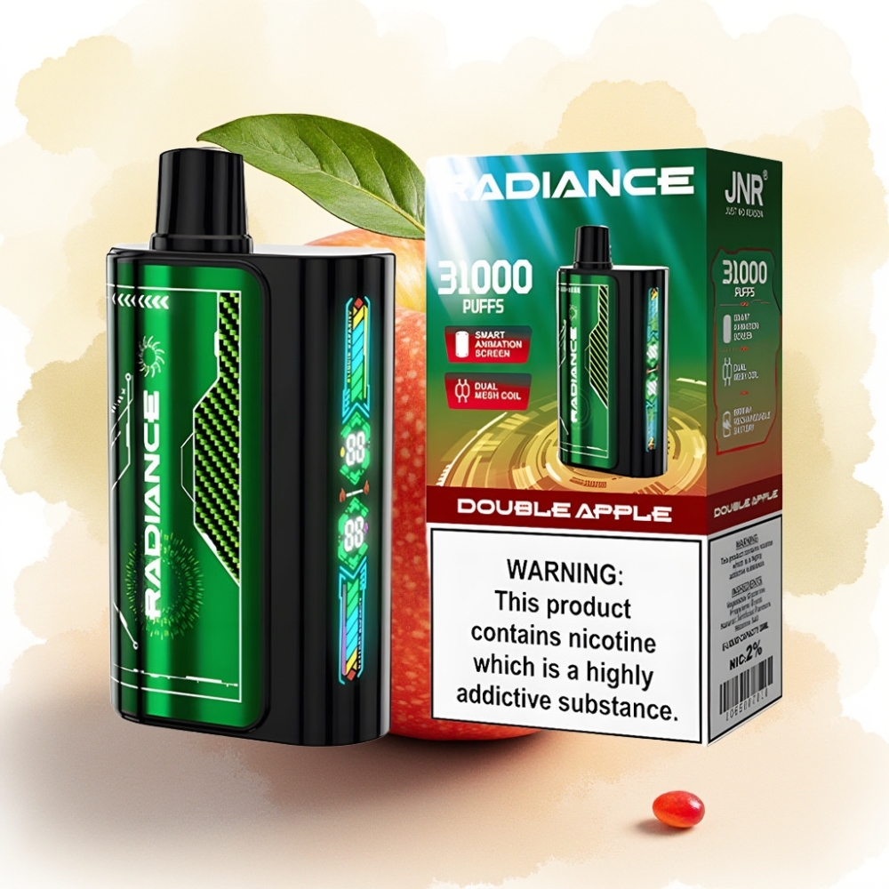 JNR Radiance 31000 Puffs شاشة ذكية تفاح مزدوج