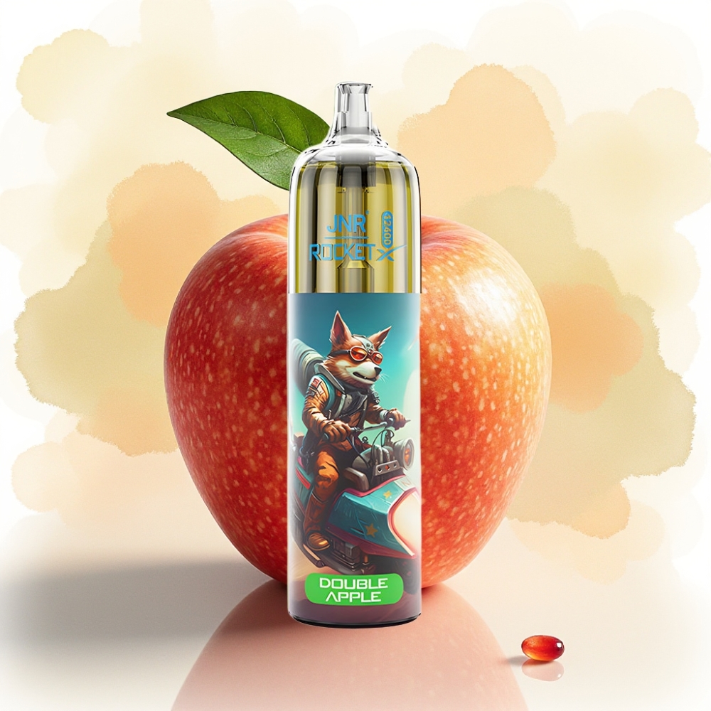 JNR Rocket-X 12400 نفخة سيجارة إلكترونية بتفاحتين وبطارية 850mAh وتدفق هواء قابل للتعديل