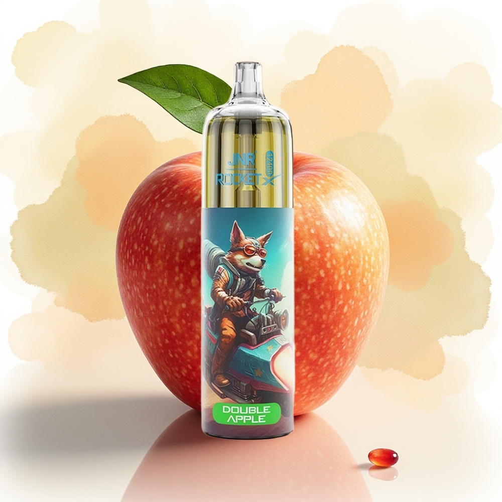 JNR Rocket-X 12400 نفخة سيجارة إلكترونية بتفاحتين وبطارية 850mAh وتدفق هواء قابل للتعديل