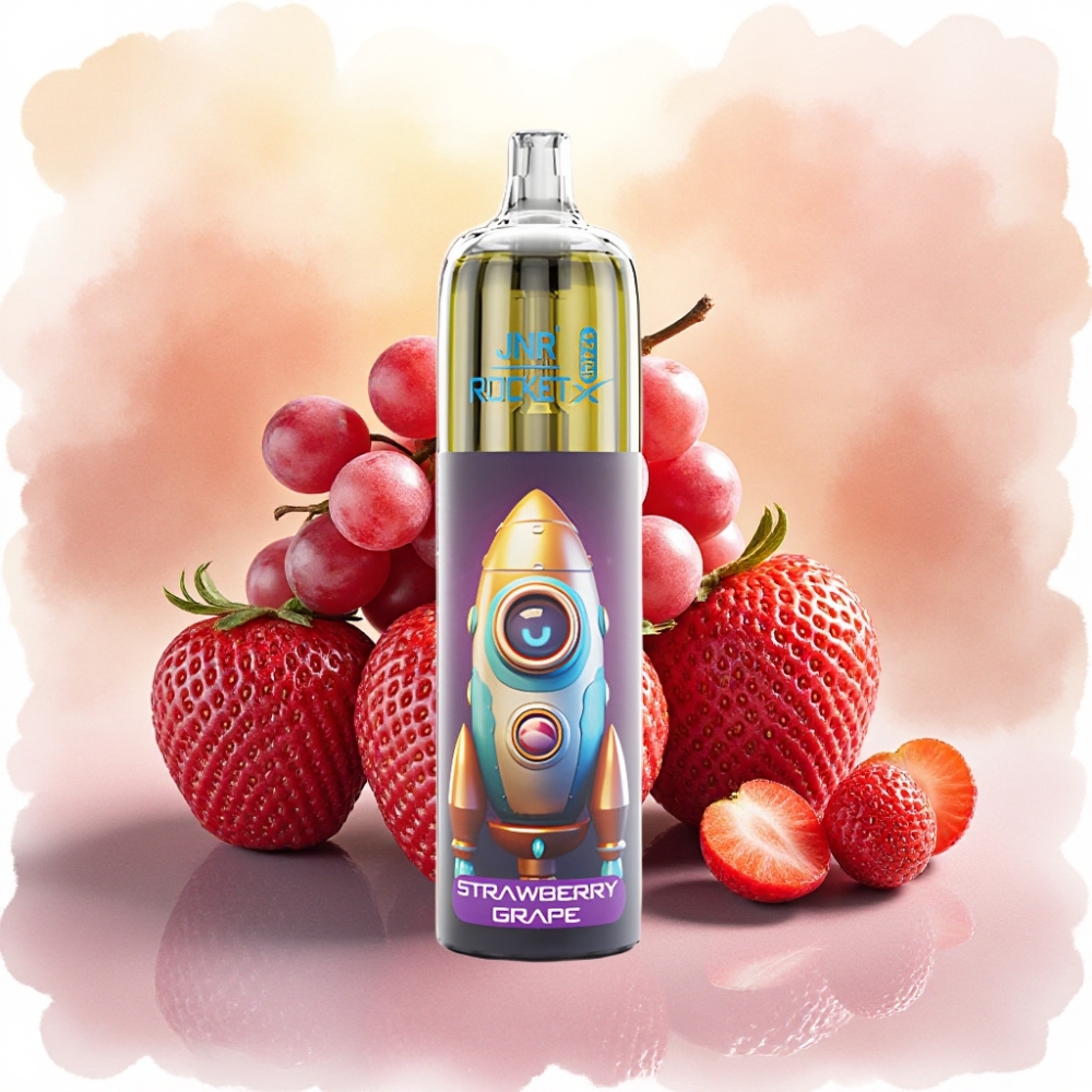 JNR Rocket-X 12400 نفخة ستروبيري جراب مع بطارية 850mAh وشاحن Type-C وتدفق هواء قابل للتعديل