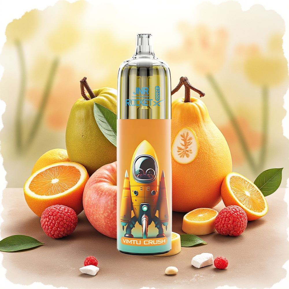 JNR Rocket-X 12400 نفخة سيجارة إلكترونية قابلة للتصريف مع ضبط تدفق الهواء ونظام إضاءة RGB وطعم فيمتو كراش