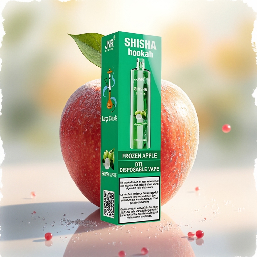 JNR Shisha Hookah 12000 نفخة تفاح مجمد سعة 24 مل نوع سي شحن سريع