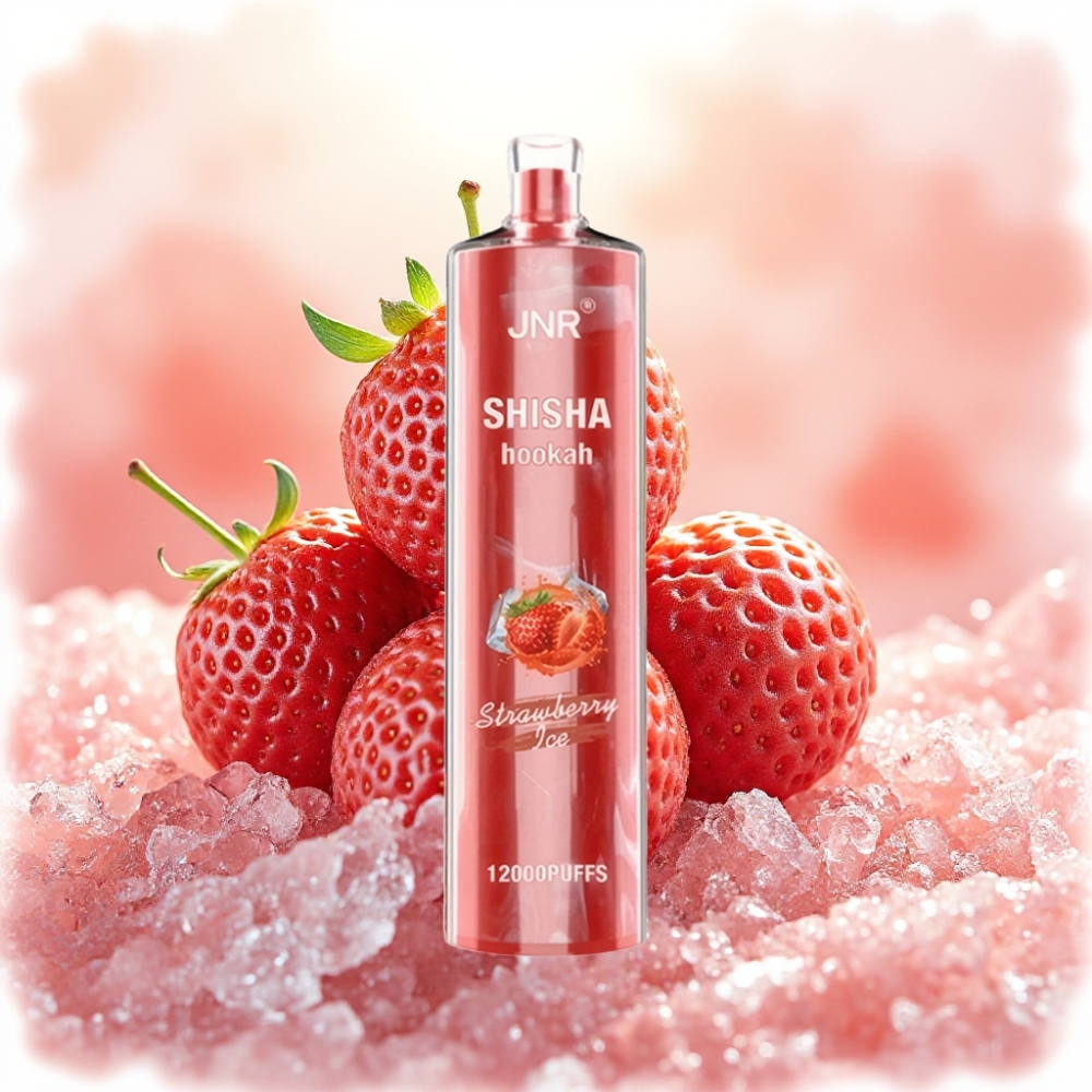 JNR Shisha Hookah 12000 نفخة - فراولة آيس - 750 مللي أمبير 24 مللي Type-C