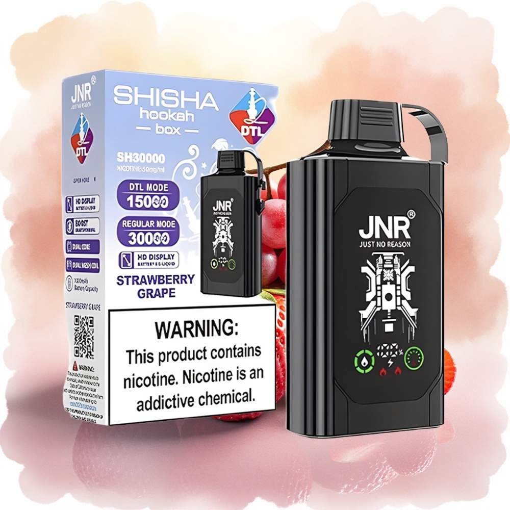 JNR Shisha Hookah Box 20500 نفخة شريط عنب فراولة شاشة HD بطارية 1000mAh