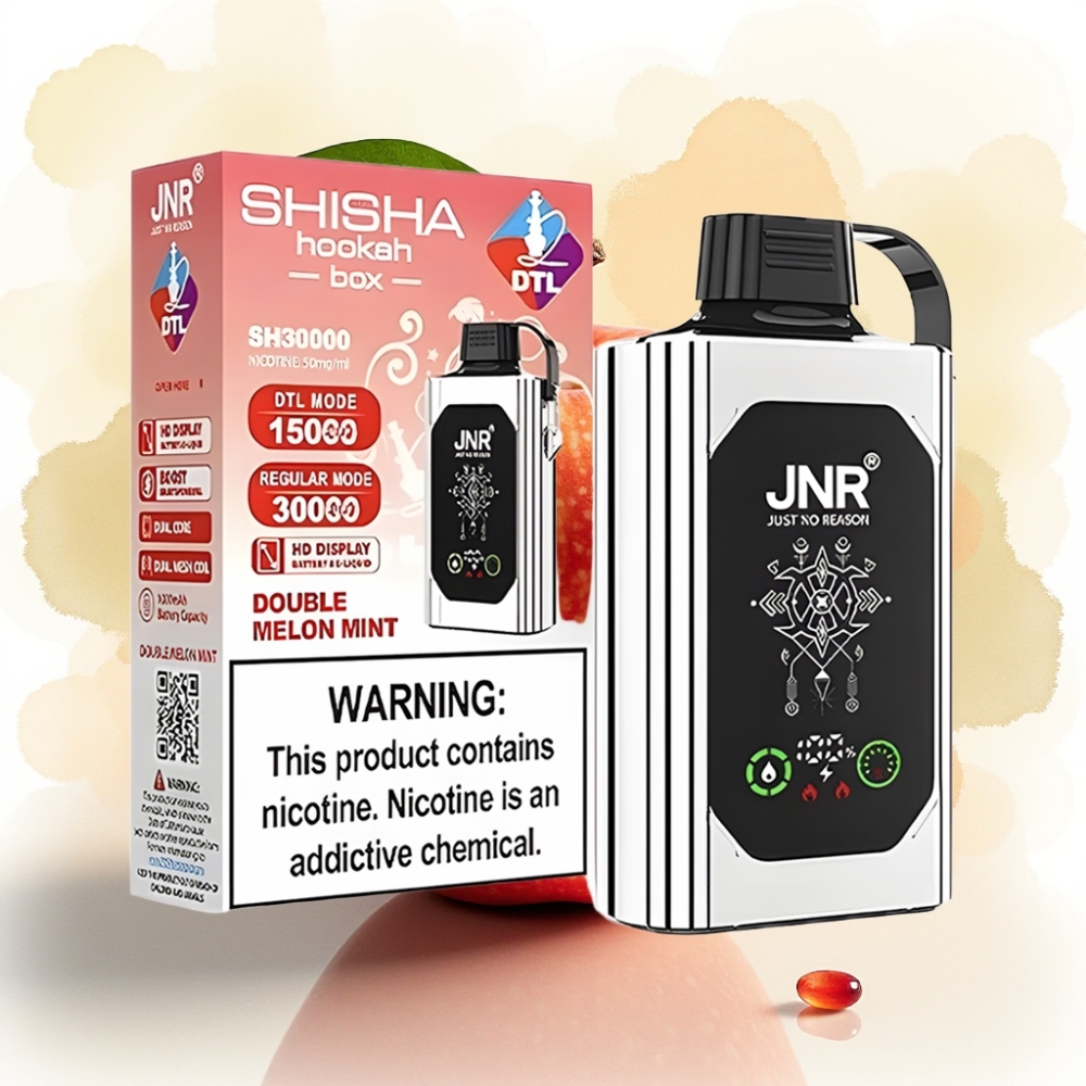 JNR Shisha Hookah Box 20500 نفخة شاشة HD بطارية 1000mAh تفاحتين