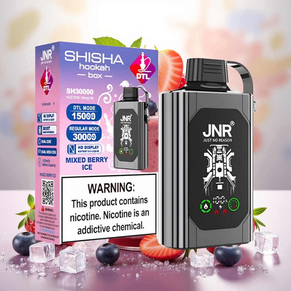 JNR Shisha Hookah Box 20500 نفخة شاشة HD بطارية 1000mAh توت متبل بالثلج