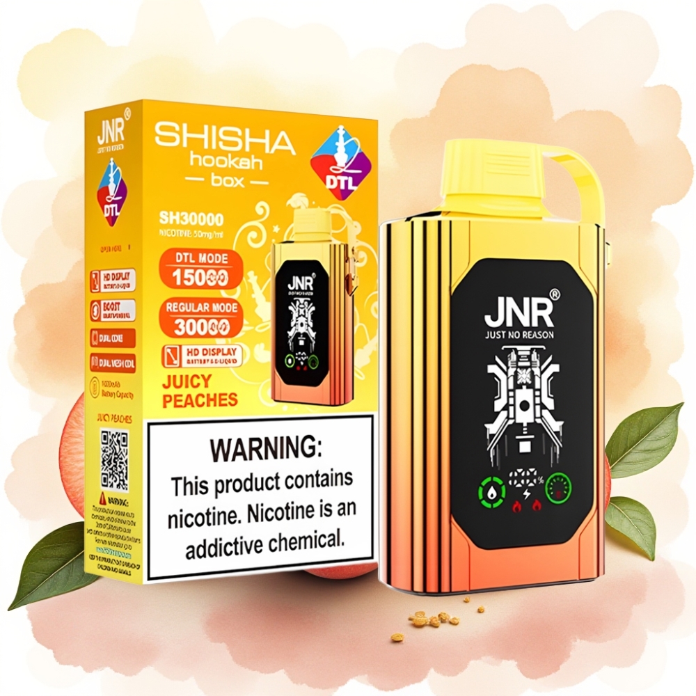 JNR Shisha Hookah Box 20500 نفخة عرض HD بطارية 1000mAh خوخ عصير