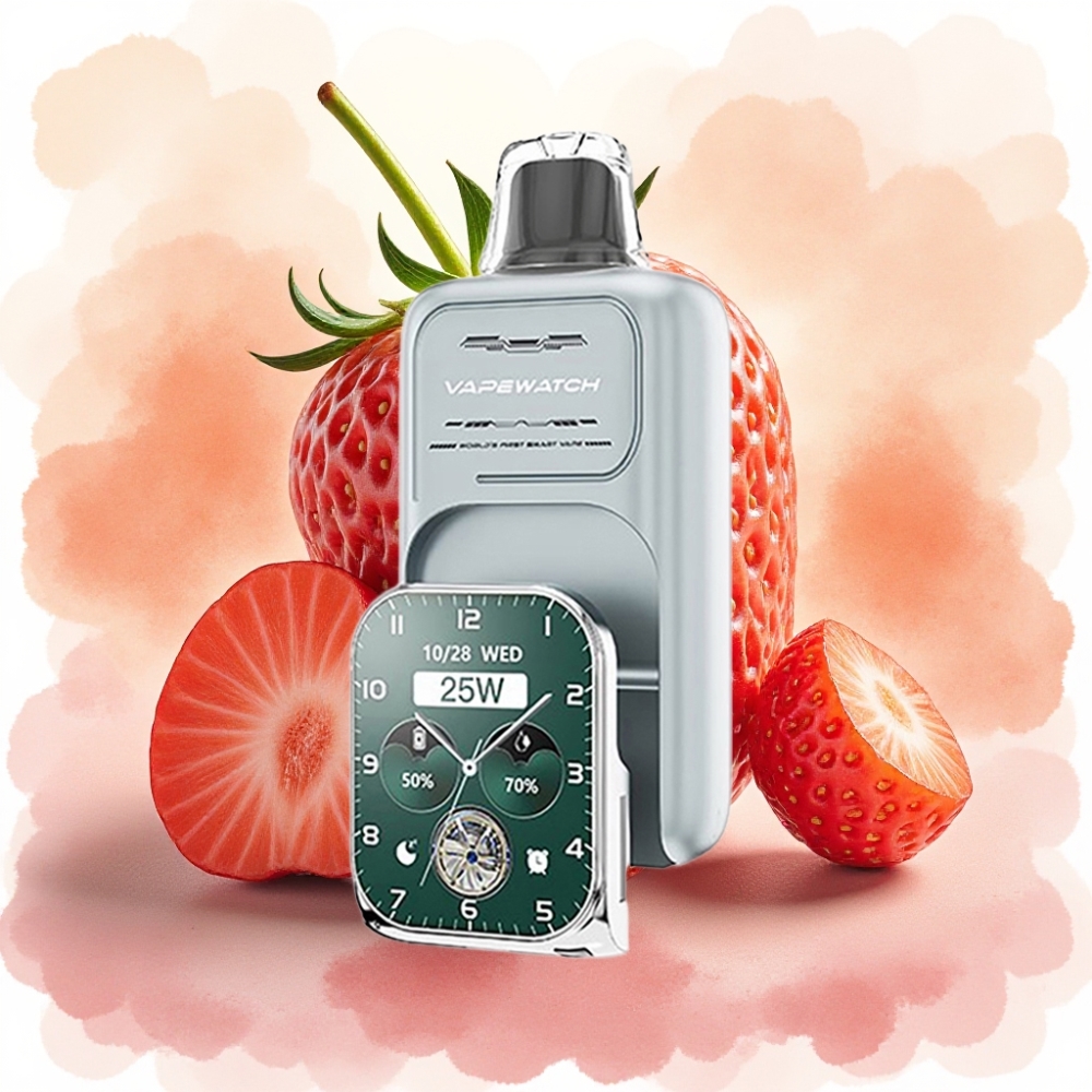 JNR VapeWatch 30000 نفخة فراولة مثلج سعة بطارية 1000 مللي أمبير شحن Type-C