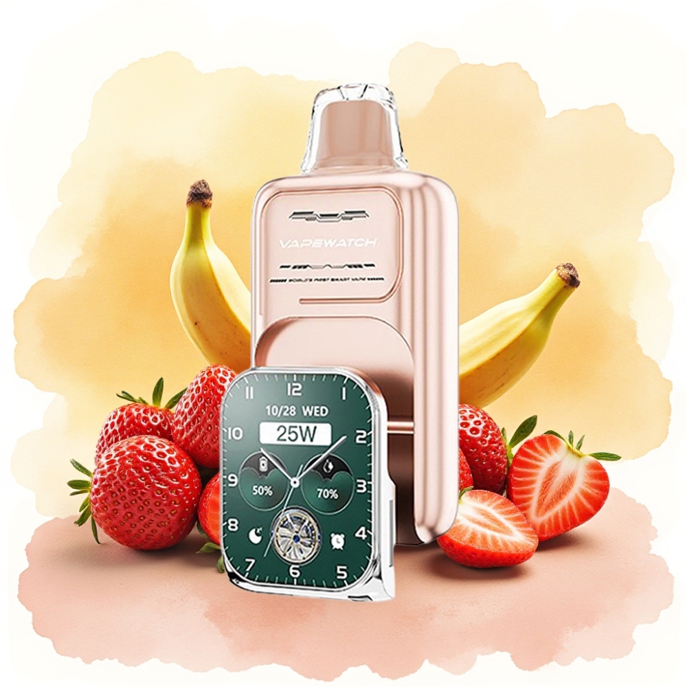 JNR VapeWatch 30000 نفخة بسعة 19مل ونيكوتين 5% بنكهة الفراولة والموز