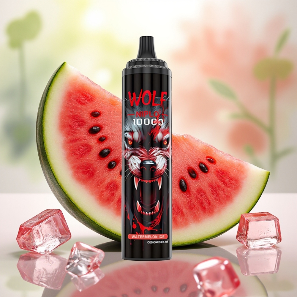 JNR Wolf Niplo 10000 Puff بشريحة شبكية 1.0 أوم بطارية 650 مللي أمبير بنكهة البطيخ المثلج