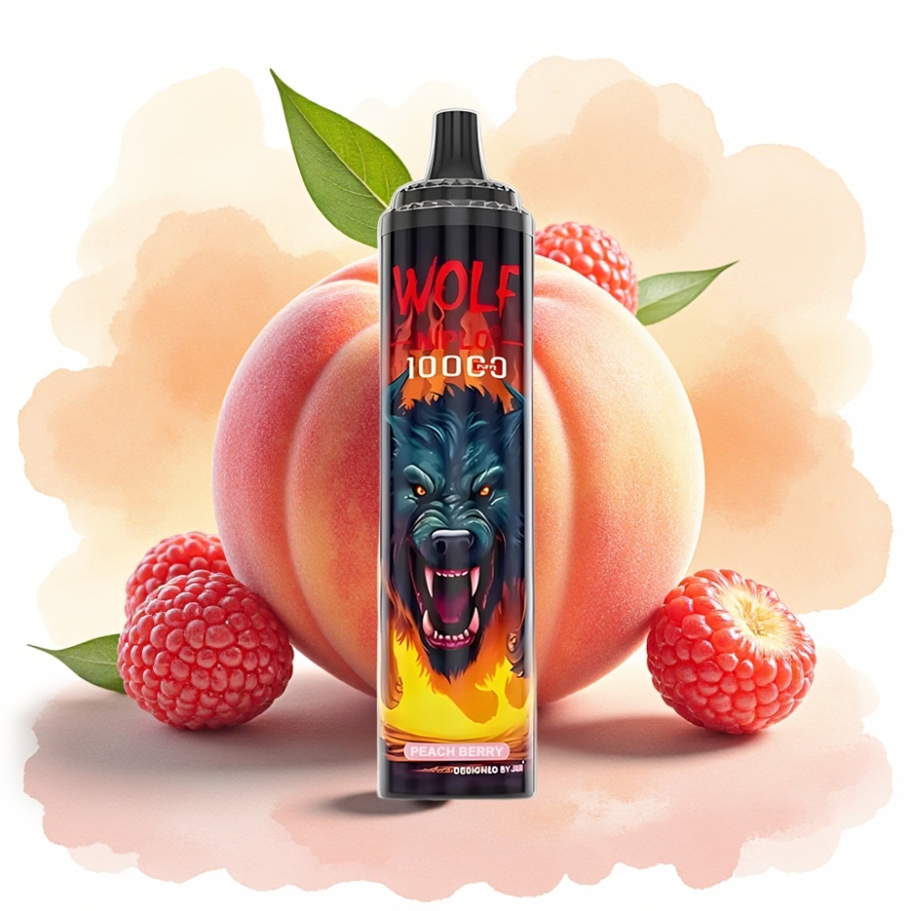 JNR Wolf Niplo 10000 Puff شهي خوخ وتوت مش 1.0 أوم