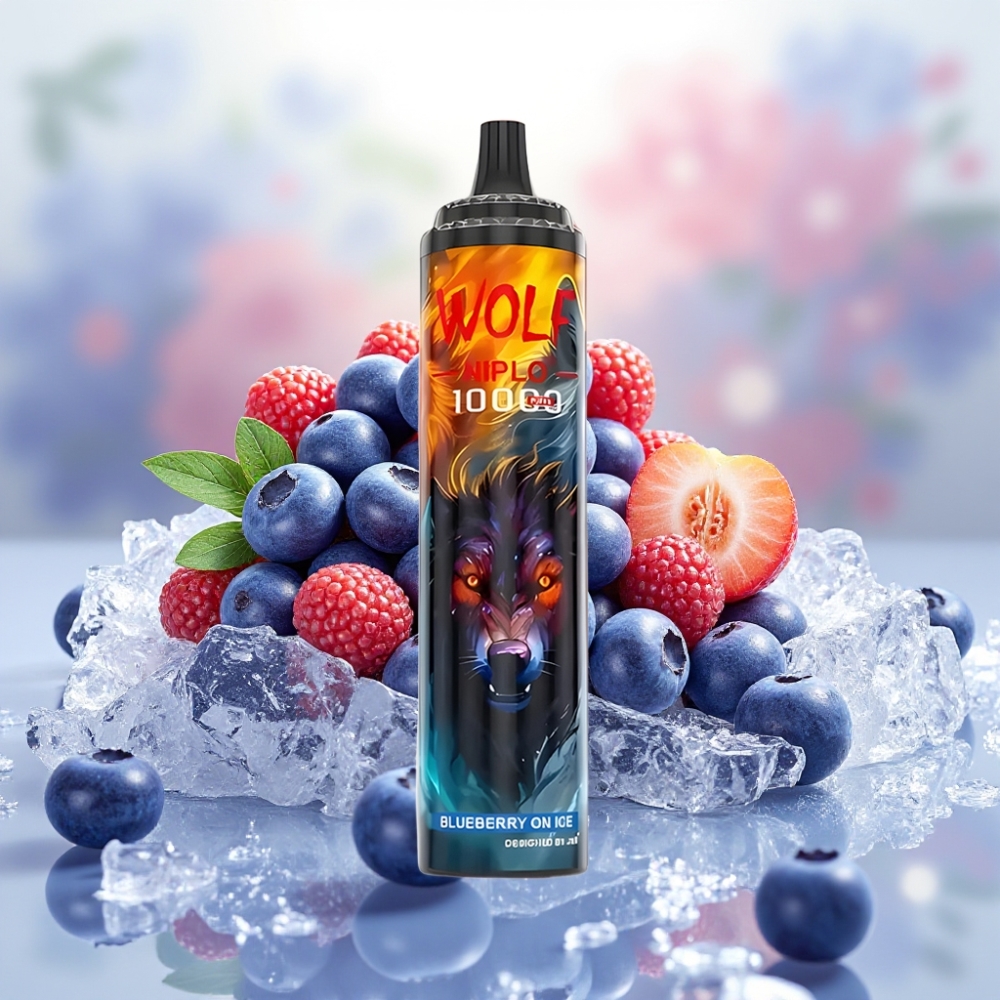 JNR Wolf Niplo 10000 Puff 20ml توت أزرق مثلج شاحن Type-C