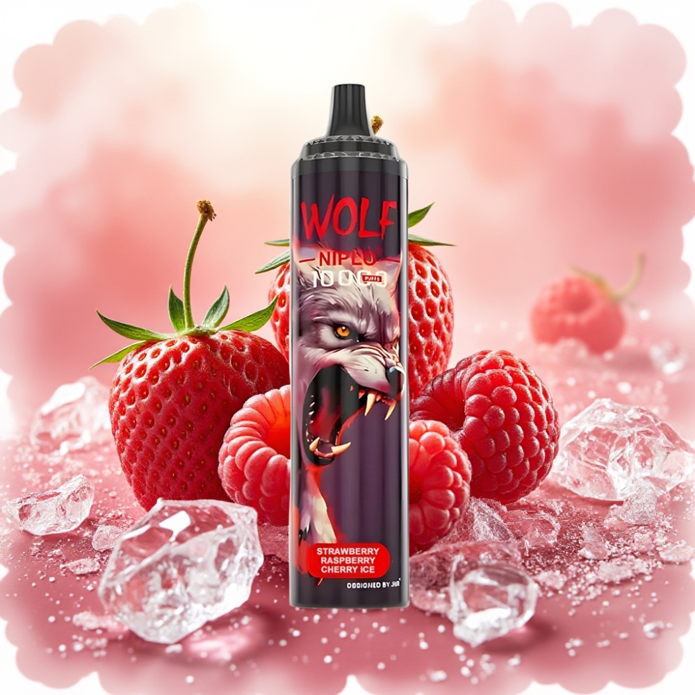 JNR Wolf Niplo 10000 Puffs فراولة توت أحمر كرز جليدي شبكة 1.0 أوم 20مل