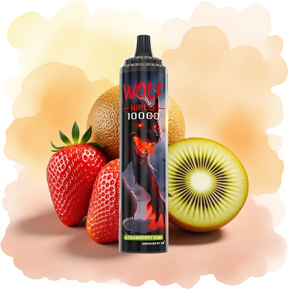 JNR Wolf Niplo 10000 Puffs فراولة كيوي شبكة 1.0 أوم