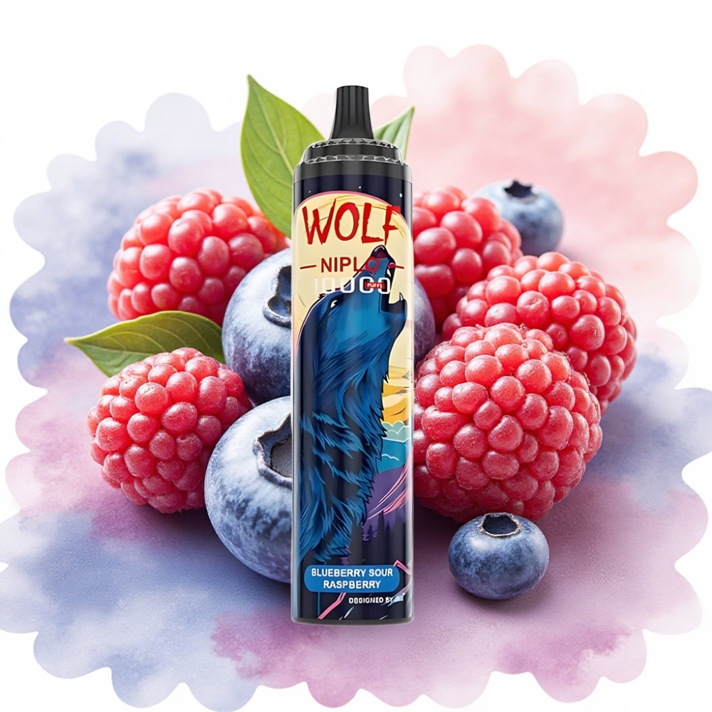 JNR Wolf Niplo 10000 Puffs 20ml توت أزرق - توت العليق الحامض شبكة 1.0 أوم