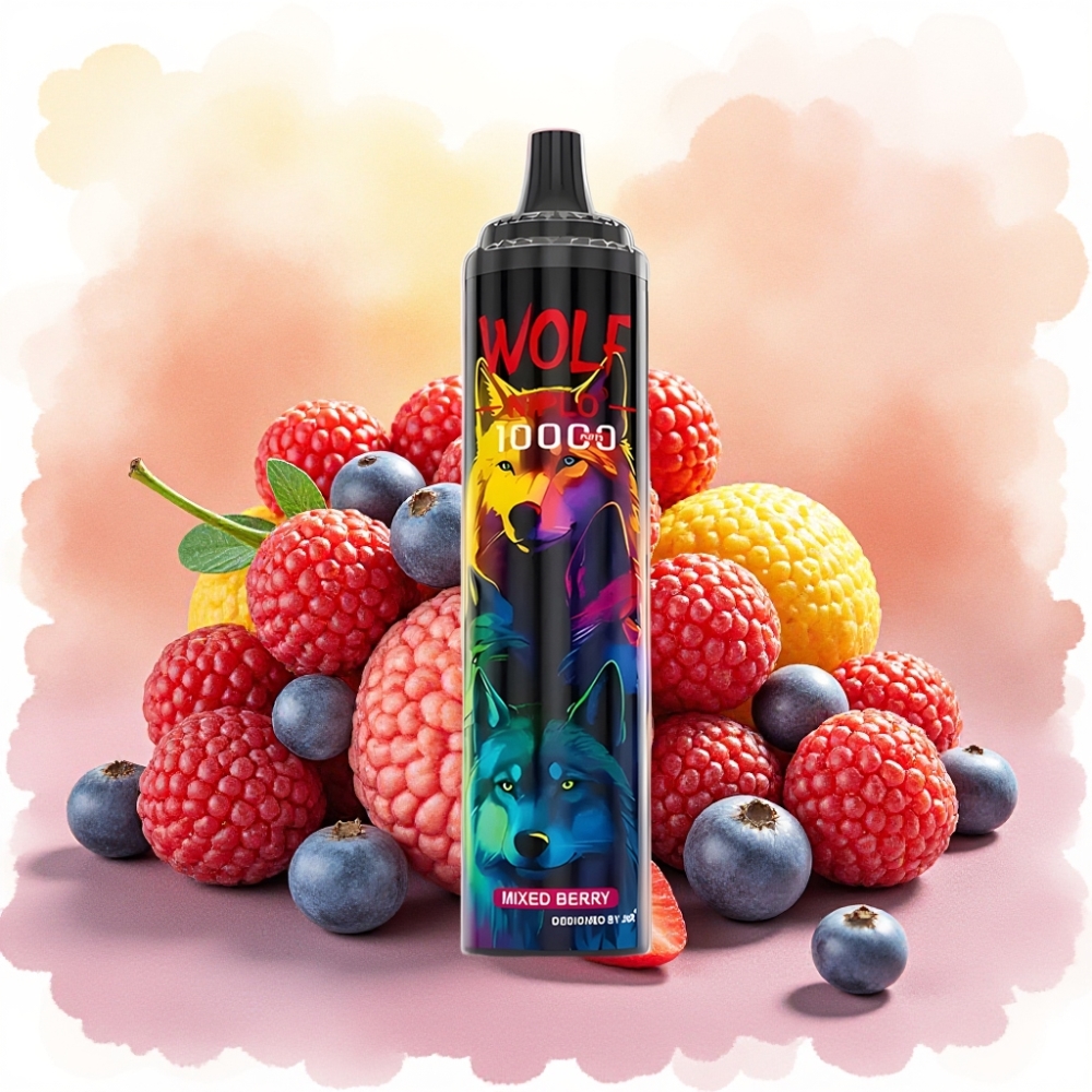 JNR Wolf Niplo 10000 Puffs 20ml توت مشكل شبكة 1.0 أوم شحن Type-C