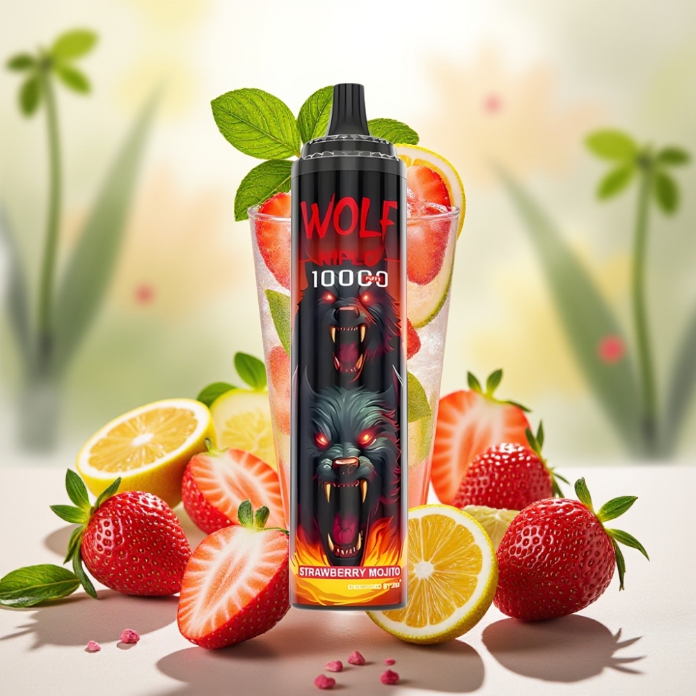 JNR Wolf Niplo 10000 Puffs Strawberry Mojito 20ml 650mAh Type-C