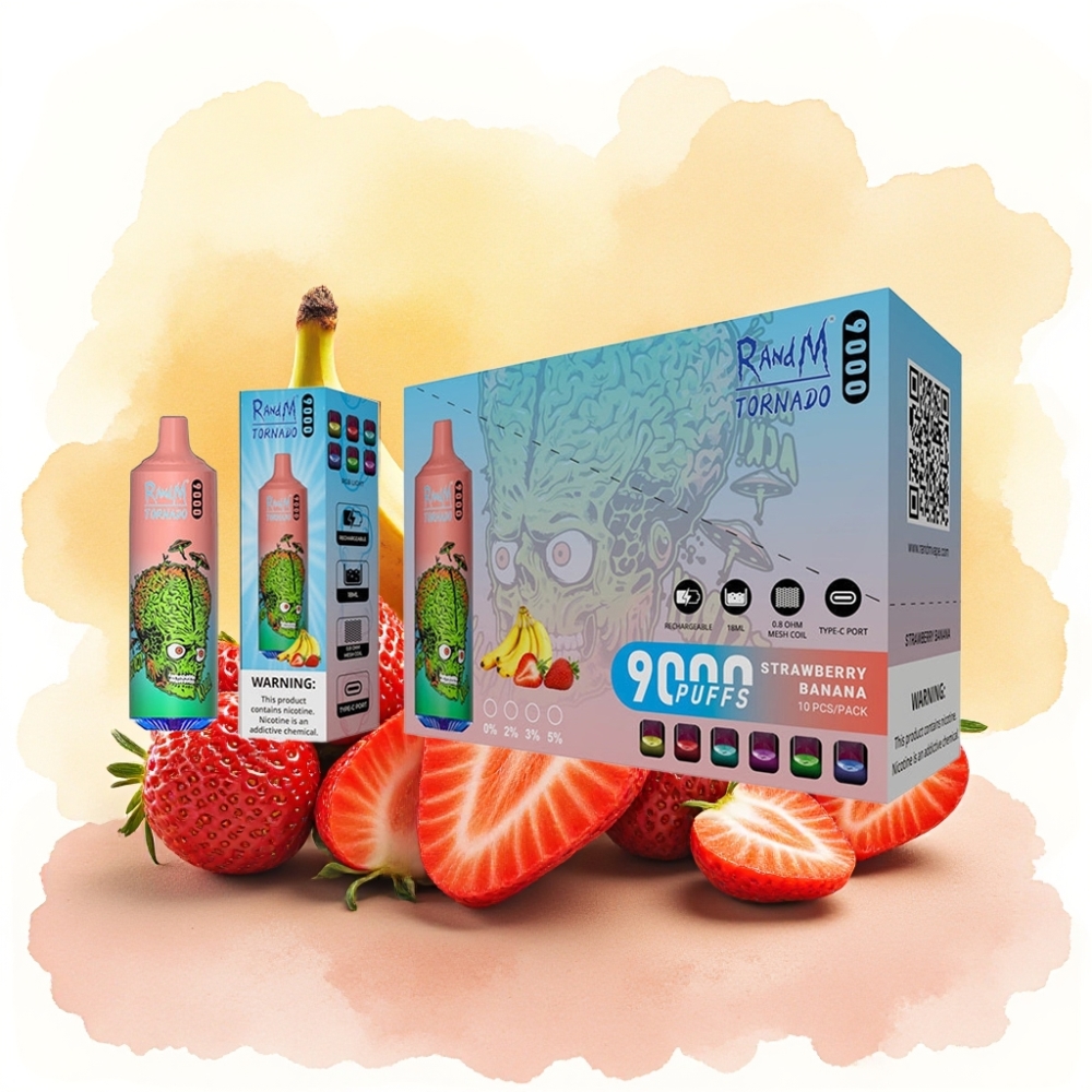 RandM Fumot Tornado 9000 Puffs 850mAh 18mL فراولة موز