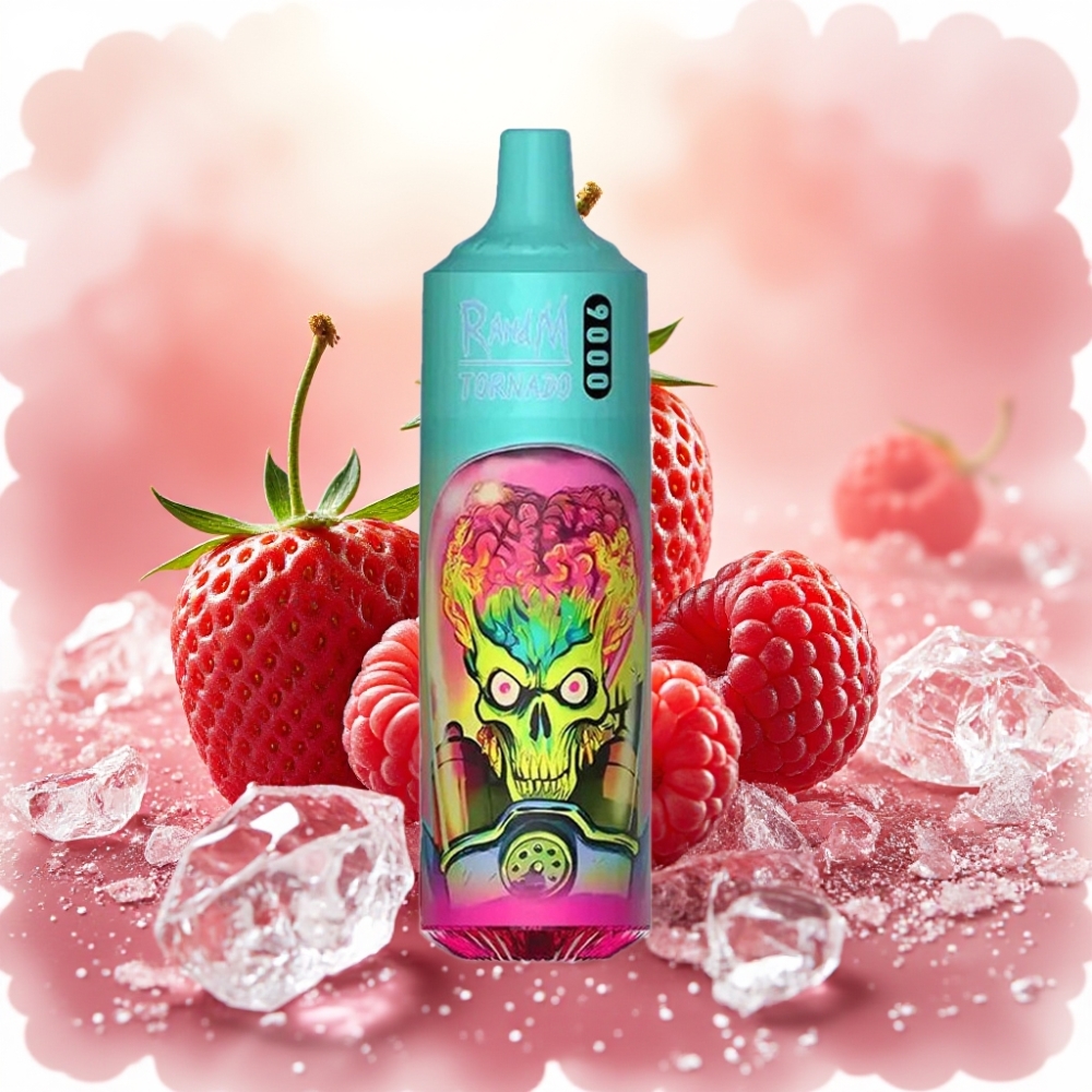 RandM Fumot Tornado 9000 Puffs 850mAh 18mL فراولة توت كرز مثلج