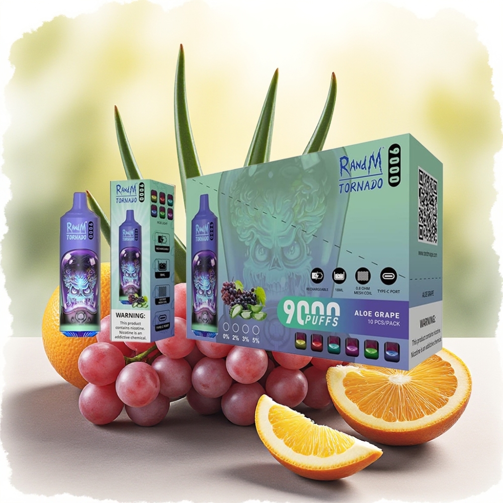 RandM Fumot Tornado 9000 Puffs 850mAh Mesh Aloe Grape